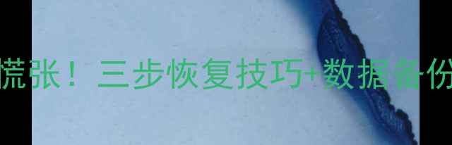 图片 索尼相机照片误删别慌张！三步恢复技巧+数据备份指南（附详细教程）