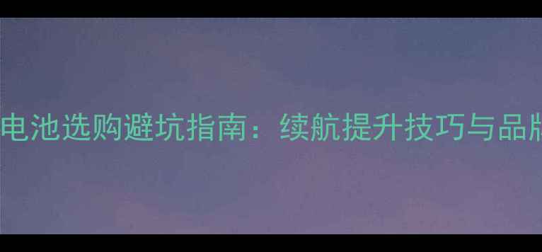 图片 索尼相机电池选购避坑指南：续航提升技巧与品牌型号全2