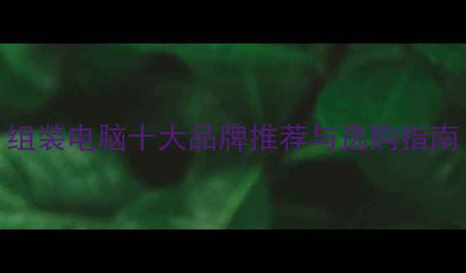 图片 组装电脑十大品牌推荐与选购指南