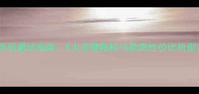 图片 网购手机避坑指南：5大关键指标+6款高性价比机型实测1