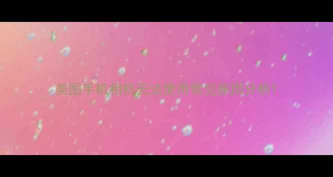 图片 美图手机相机无法使用常见原因分析1