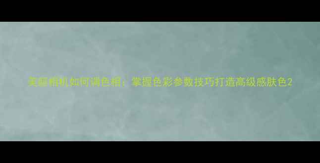 图片 美颜相机如何调色相：掌握色彩参数技巧打造高级感肤色2