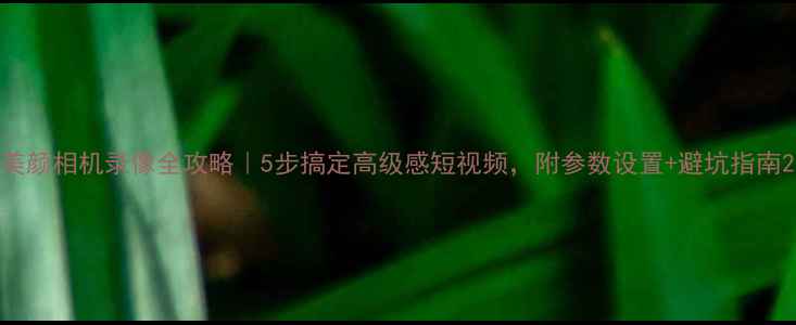 图片 美颜相机录像全攻略｜5步搞定高级感短视频，附参数设置+避坑指南2