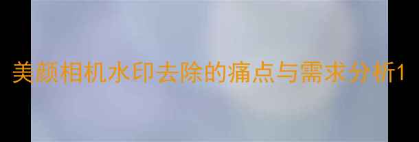 图片 美颜相机水印去除的痛点与需求分析1