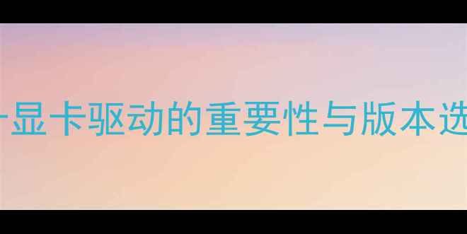 图片 翔升显卡驱动的重要性与版本选择2