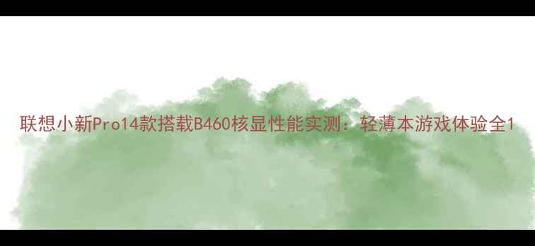 图片 联想小新Pro14款搭载B460核显性能实测：轻薄本游戏体验全1