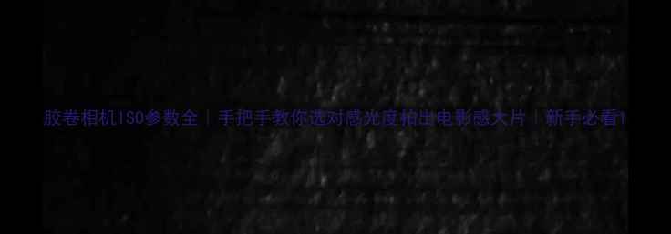 图片 胶卷相机ISO参数全｜手把手教你选对感光度拍出电影感大片｜新手必看1