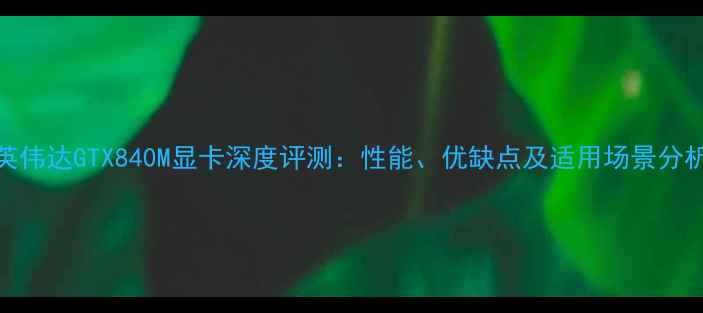 图片 英伟达GTX840M显卡深度评测：性能、优缺点及适用场景分析