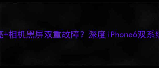 图片 苹果6手电筒不亮+相机黑屏双重故障？深度iPhone6双系统异常维修指南1