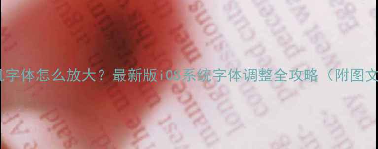 图片 苹果手机字体怎么放大？最新版iOS系统字体调整全攻略（附图文教程）2