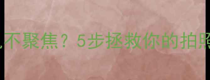 图片 苹果手机相机不聚焦？5步拯救你的拍照体验！📸✨1