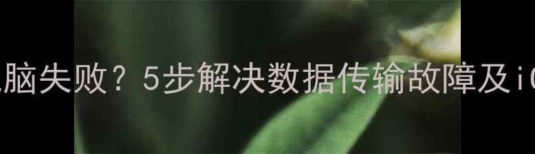 图片 苹果手机连接电脑失败？5步解决数据传输故障及iCloud同步问题1