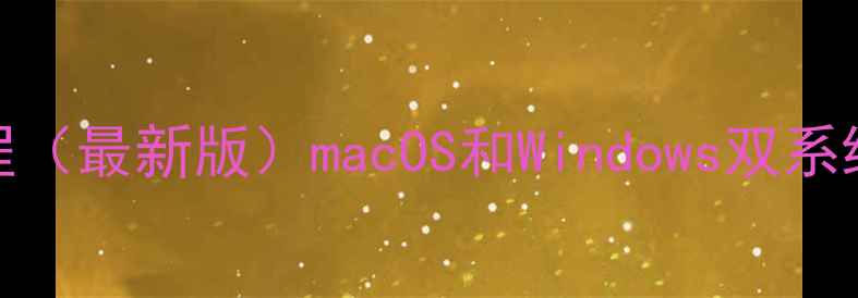 图片 苹果电脑双系统安装教程（最新版）macOS和Windows双系统保姆级教程+避坑指南1