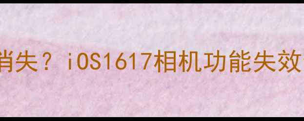 图片 苹果相册应用消失？iOS1617相机功能失效全与修复方案2