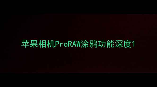 图片 苹果相机ProRAW涂鸦功能深度1