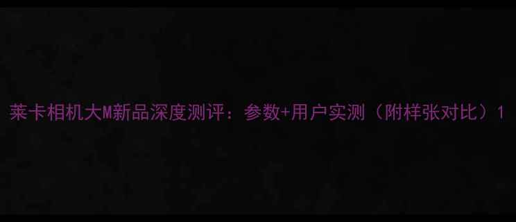 图片 莱卡相机大M新品深度测评：参数+用户实测（附样张对比）1