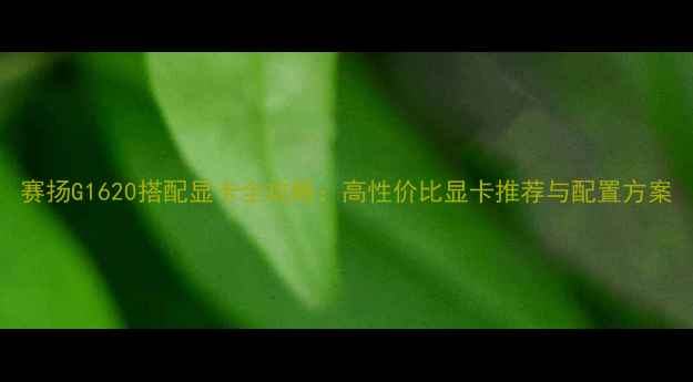 图片 赛扬G1620搭配显卡全攻略：高性价比显卡推荐与配置方案