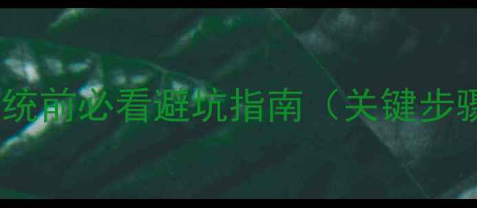 图片 重装系统前必看避坑指南（关键步骤！）1