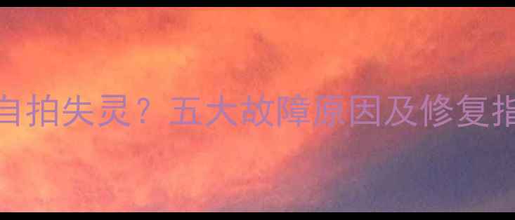 图片 问题排查美颜相机自拍失灵？五大故障原因及修复指南（含实测数据）