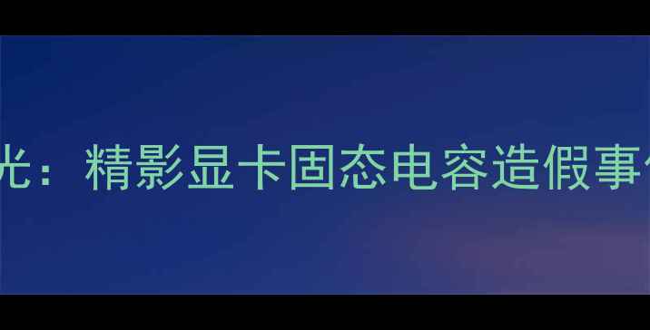 图片 问题曝光：精影显卡固态电容造假事件始末2