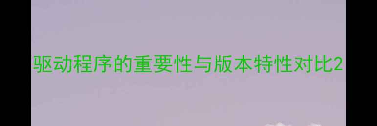 图片 驱动程序的重要性与版本特性对比2