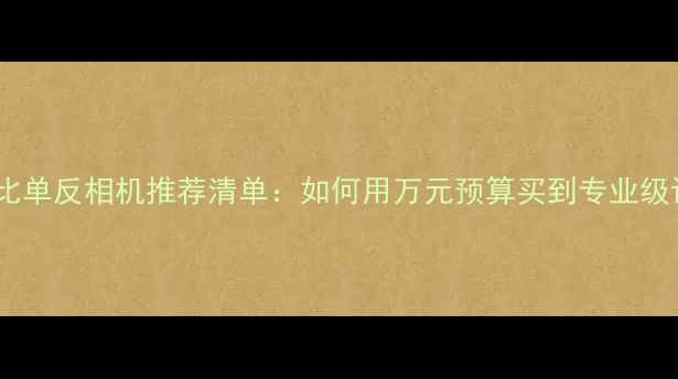 图片 高性价比单反相机推荐清单：如何用万元预算买到专业级设备？1