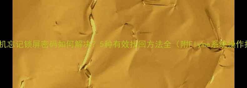 图片 魅族手机忘记锁屏密码如何解决？5种有效找回方法全（附Flyme系统操作指南）1