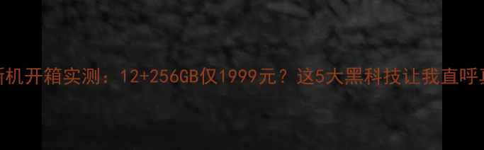 图片 魅族新机开箱实测：12+256GB仅1999元？这5大黑科技让我直呼真香！
