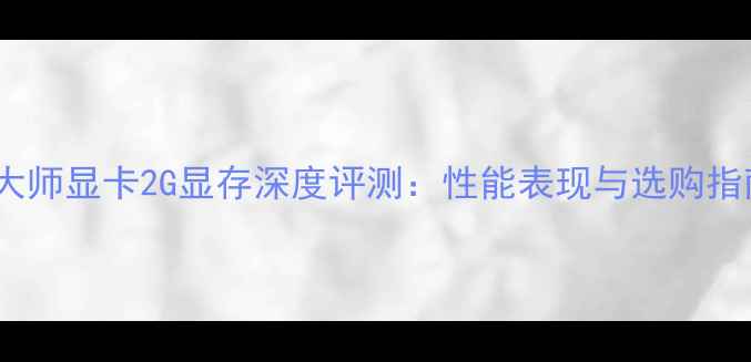 图片 鲁大师显卡2G显存深度评测：性能表现与选购指南2