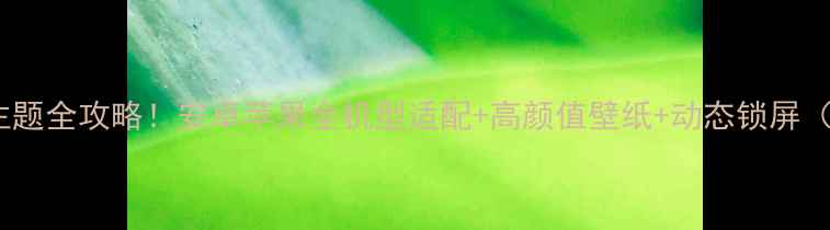 图片 鹿晗同款手机主题全攻略！安卓苹果全机型适配+高颜值壁纸+动态锁屏（附安装教程）2