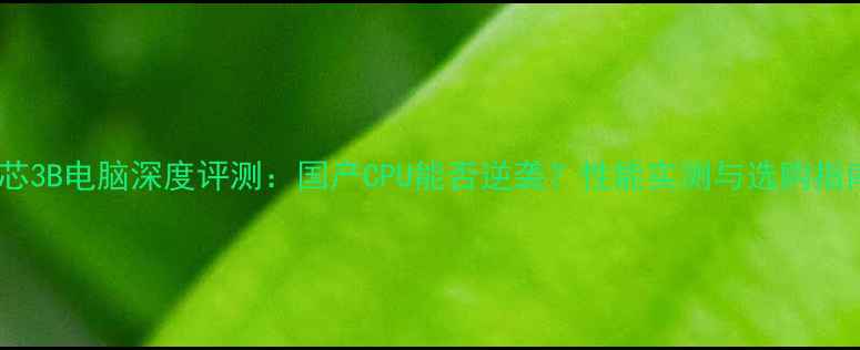 图片 龙芯3B电脑深度评测：国产CPU能否逆袭？性能实测与选购指南1