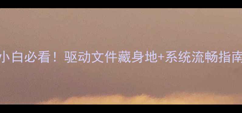 图片 🌟10万+收藏电脑小白必看！驱动文件藏身地+系统流畅指南（附免费工具）1