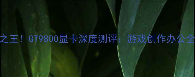 图片 🌟性价比之王！GT9800显卡深度测评：游戏创作办公全场景实测