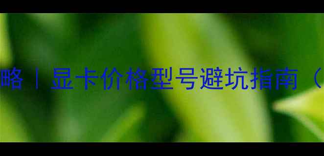 图片 🌟显卡换新全攻略｜显卡价格型号避坑指南（附安装教程）🌟