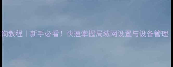 图片 🌟电脑IP地址查询教程｜新手必看！快速掌握局域网设置与设备管理（附图文步骤）1