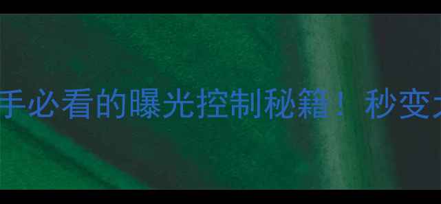 图片 🎯单反相机S档：新手必看的曝光控制秘籍！秒变大师的曝光三要素全