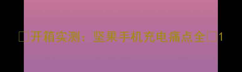 图片 💡开箱实测：坚果手机充电痛点全💡1