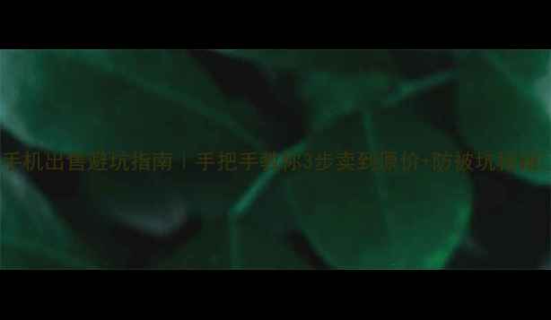 手机出售避坑指南手把手教你3步卖到原价防被坑秘籍