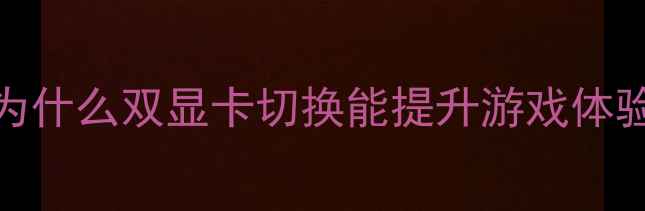 图片 💻为什么双显卡切换能提升游戏体验？