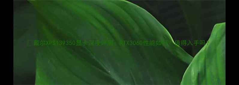图片 💻戴尔XPS139350显卡深度评测：RTX3060性能如何？值得入手吗？
