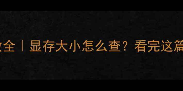 图片 💻🔥显卡显存参数全｜显存大小怎么查？看完这篇秒变装机大神✅1
