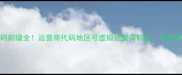 图片 📱中国手机号码前缀全！运营商代码地区号虚拟运营商标识，手把手教你快速识别