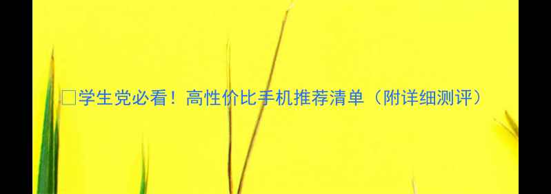 图片 📱学生党必看！高性价比手机推荐清单（附详细测评）