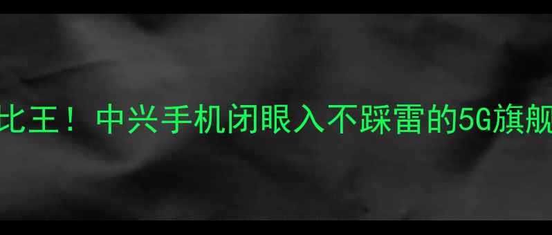 图片 📱度性价比王！中兴手机闭眼入不踩雷的5G旗舰全测评💥