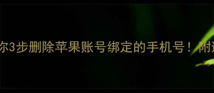 图片 📱手把手教你3步删除苹果账号绑定的手机号！附避坑指南🔒2