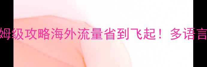 图片 📱手机QQ国际版保姆级攻略海外流量省到飞起！多语言+安全隐私全解锁1