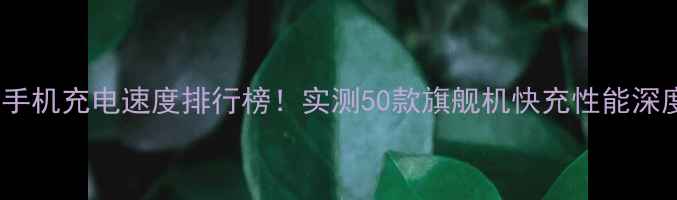 图片 📱手机充电速度排行榜！实测50款旗舰机快充性能深度1