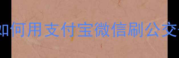 图片 📱手机公交卡使用全攻略：如何用支付宝微信刷公交+附设备清单（保姆级教程）