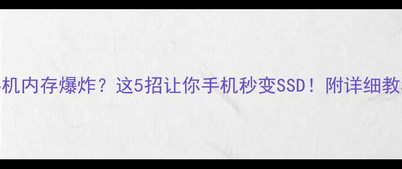 图片 📱手机内存爆炸？这5招让你手机秒变SSD！附详细教程🔥