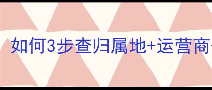 图片 📱手机号码查询全攻略：如何3步查归属地+运营商+套餐？手把手教你搞定
